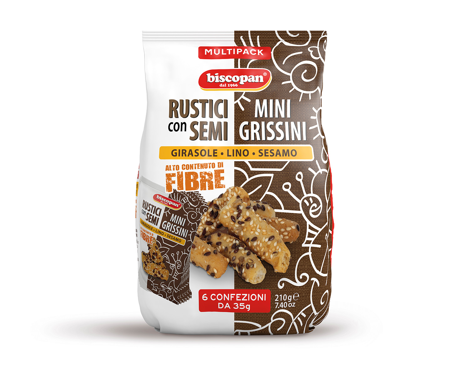 Rustici con Semi Mini Grissini Multipack 210g (6x35g)